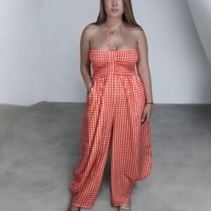 mono vichy maría naranja