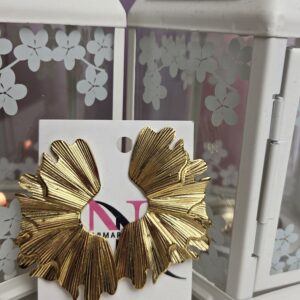 Home pendientes abanico dorado