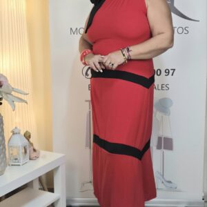 vestido marilyn rojo y negro