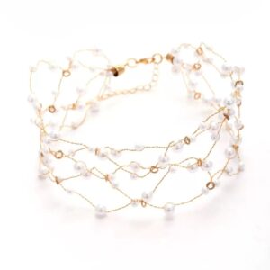 Home choker luz perlas