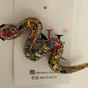 broche serpiente multicolor
