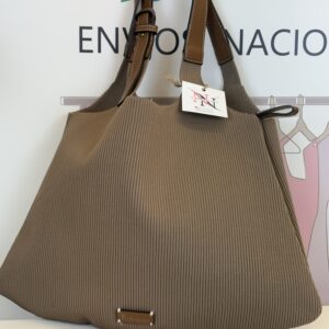 bolso hobo rib tote taupe irene bag