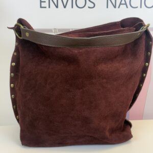 bolso hobo siena burdeos ante con tachuelas