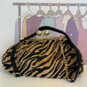 clutch nuria tiger gold bolso fiesta animal print