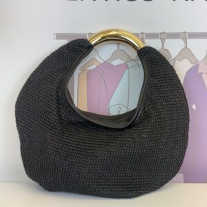 bolso hobo luna rafia negro