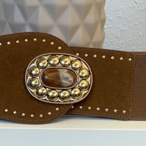cinturón boho chic hebilla joya camel