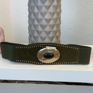 cinturón boho chic hebilla joya verde