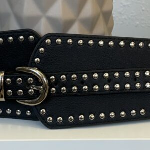 cinturón black silver studs